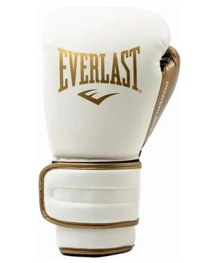 Everlast White and Gold Training Boxing Gloves